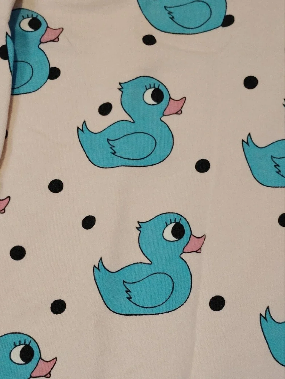 Girls Pink Overalls with Blue Duck Print